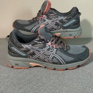 ASICS Gel-Venture 6 Gray & Pink Trail Sneakers 9.5
